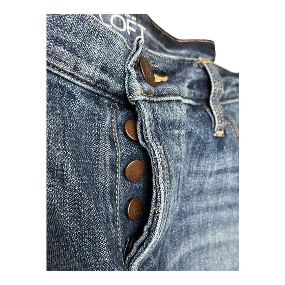 LOFT Jeans Women's 30/10 Blue Boyfriend Slouchy Fit Distressed Rolled Cuff NWT - Picture 7 of 7